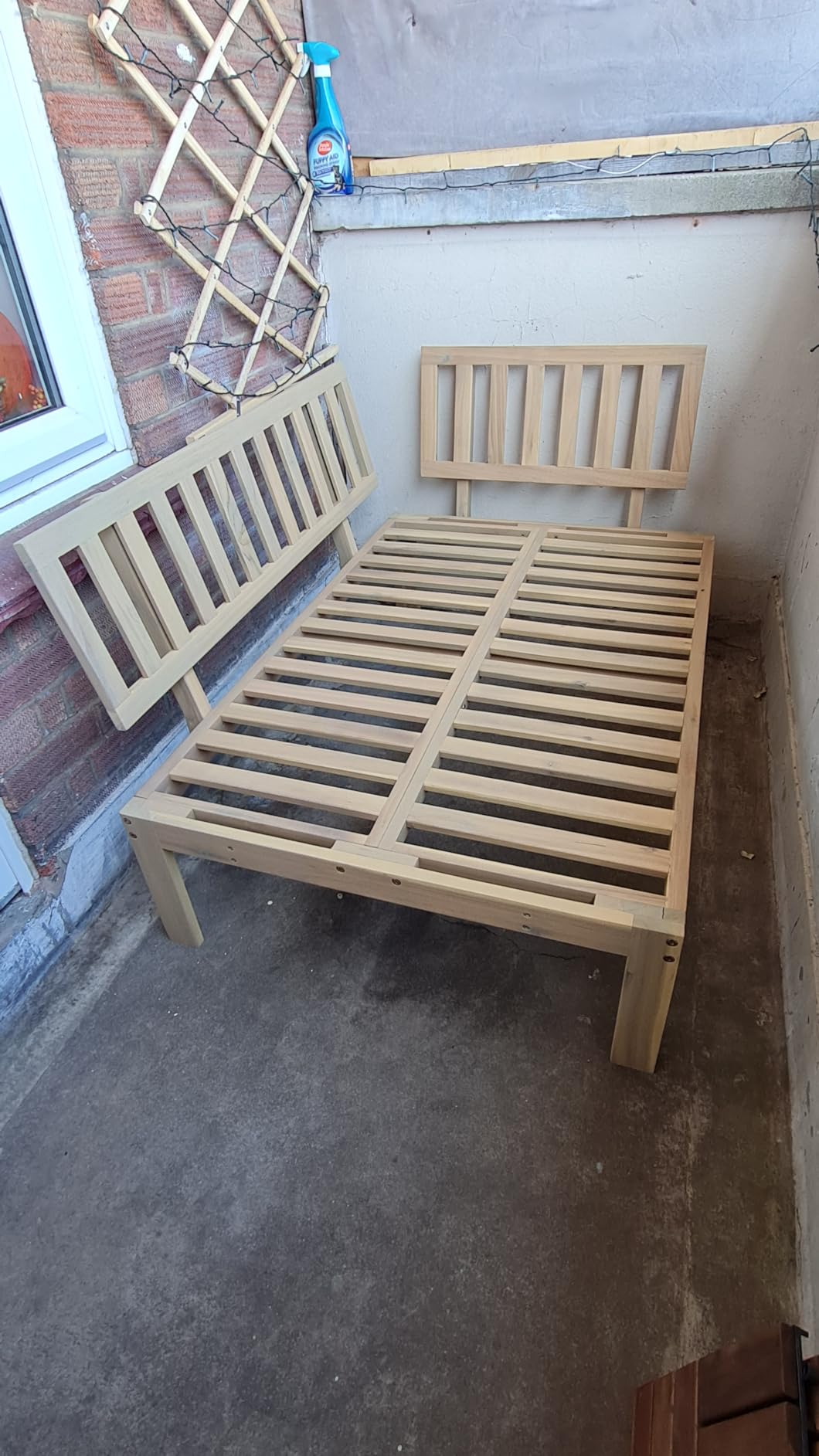 vidaXL Heim & Garten Ecksofa 133 cm Palettensofa Akazie Braun