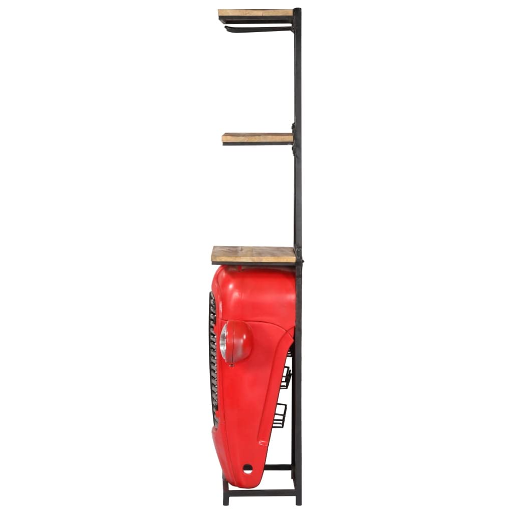 vidaXL Traktor Weinschrank Rot Mango Massivholz 49x31x172cm