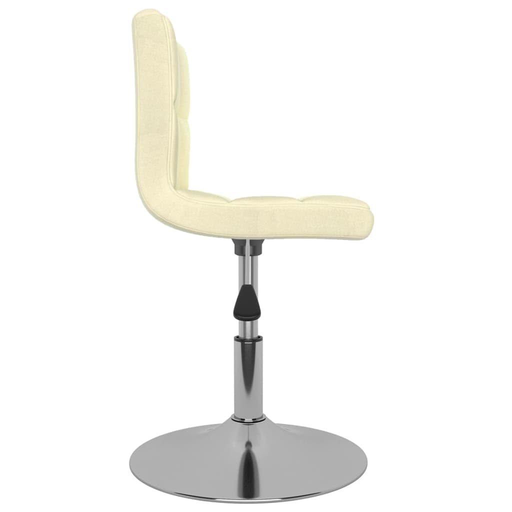 vidaXL Esszimmerstühle 2x drehbar höhenverstellbar Creme Stoff