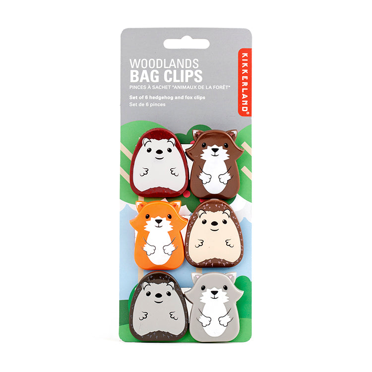 Kikkerland Kitchen Woodlands Tütenclips Waldtiere Set