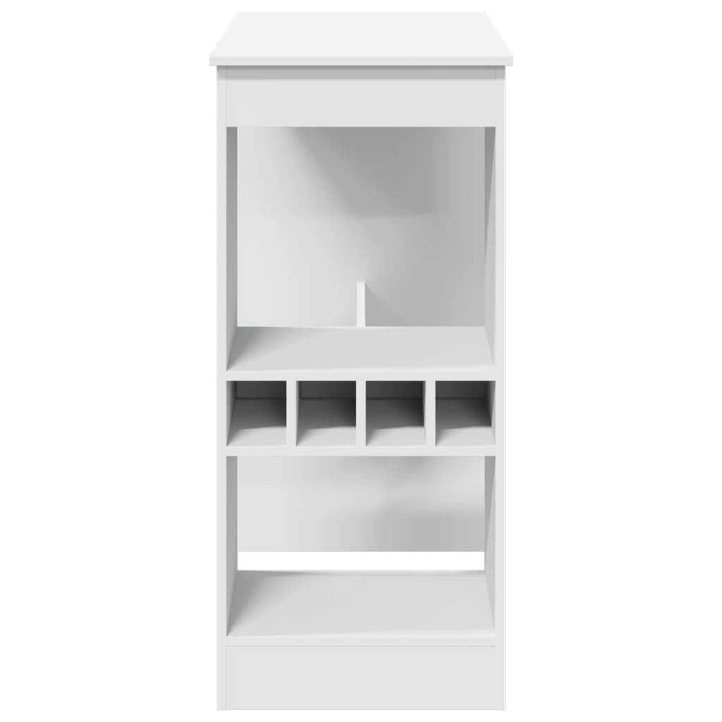 vidaXL Bartisch Stehtisch Holzwerkstoff Weiß 90x47,5x103,5 cm Regal