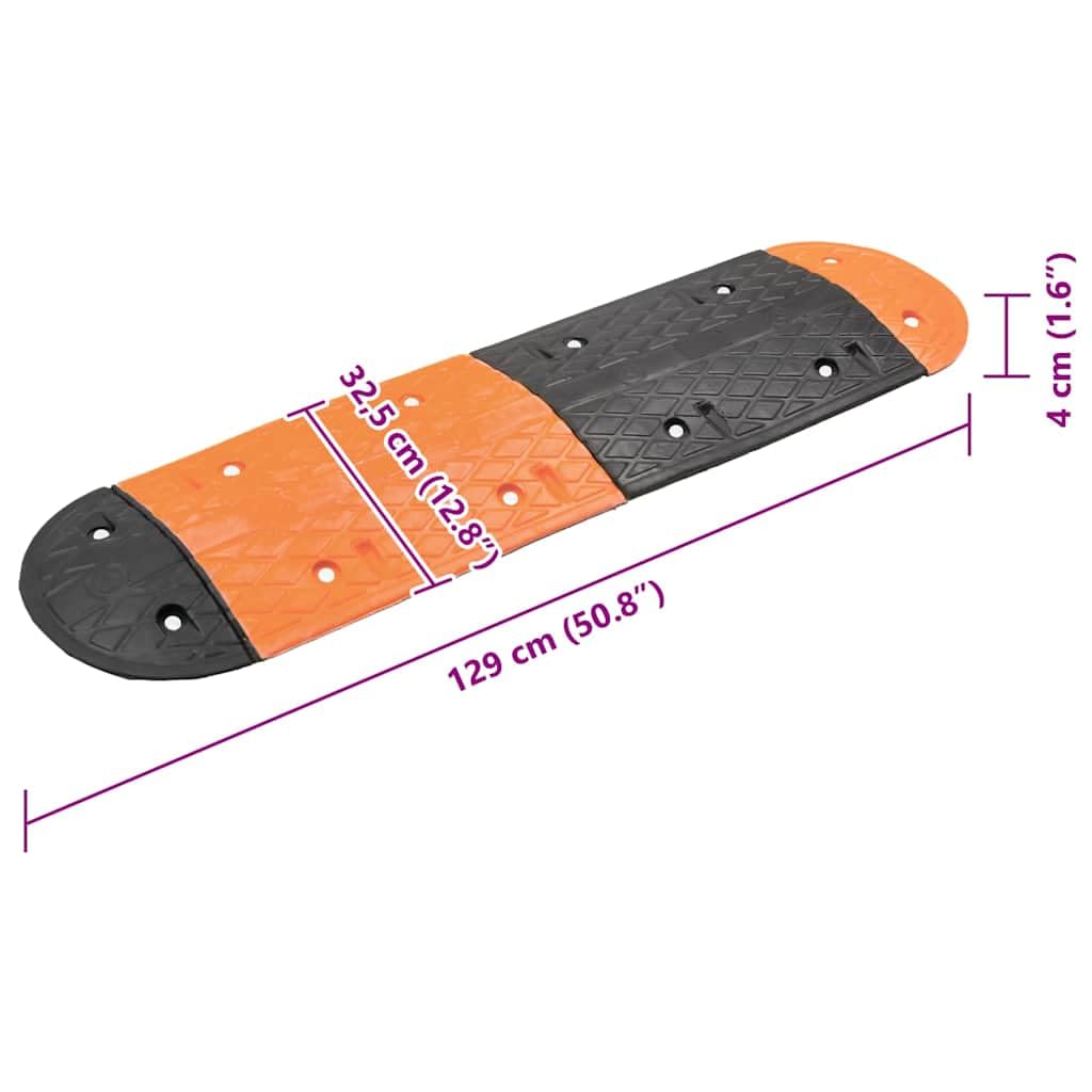 vidaXL Heim & Garten Bodenschwelle Gummi Gelb Schwarz 129cm