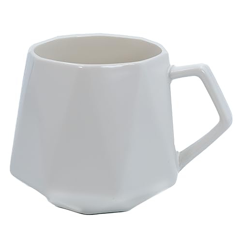 Intirilife Kaffeetasse Feinschliff Weiß 350 ml Becher mit Henkel