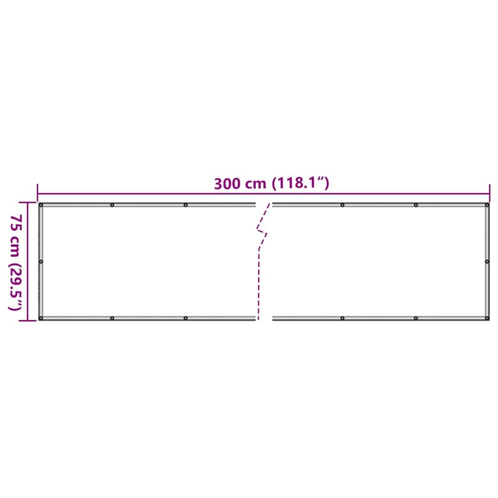 vidaXL Heim & Garten Sichtschutz Weiß 300x75 cm PVC