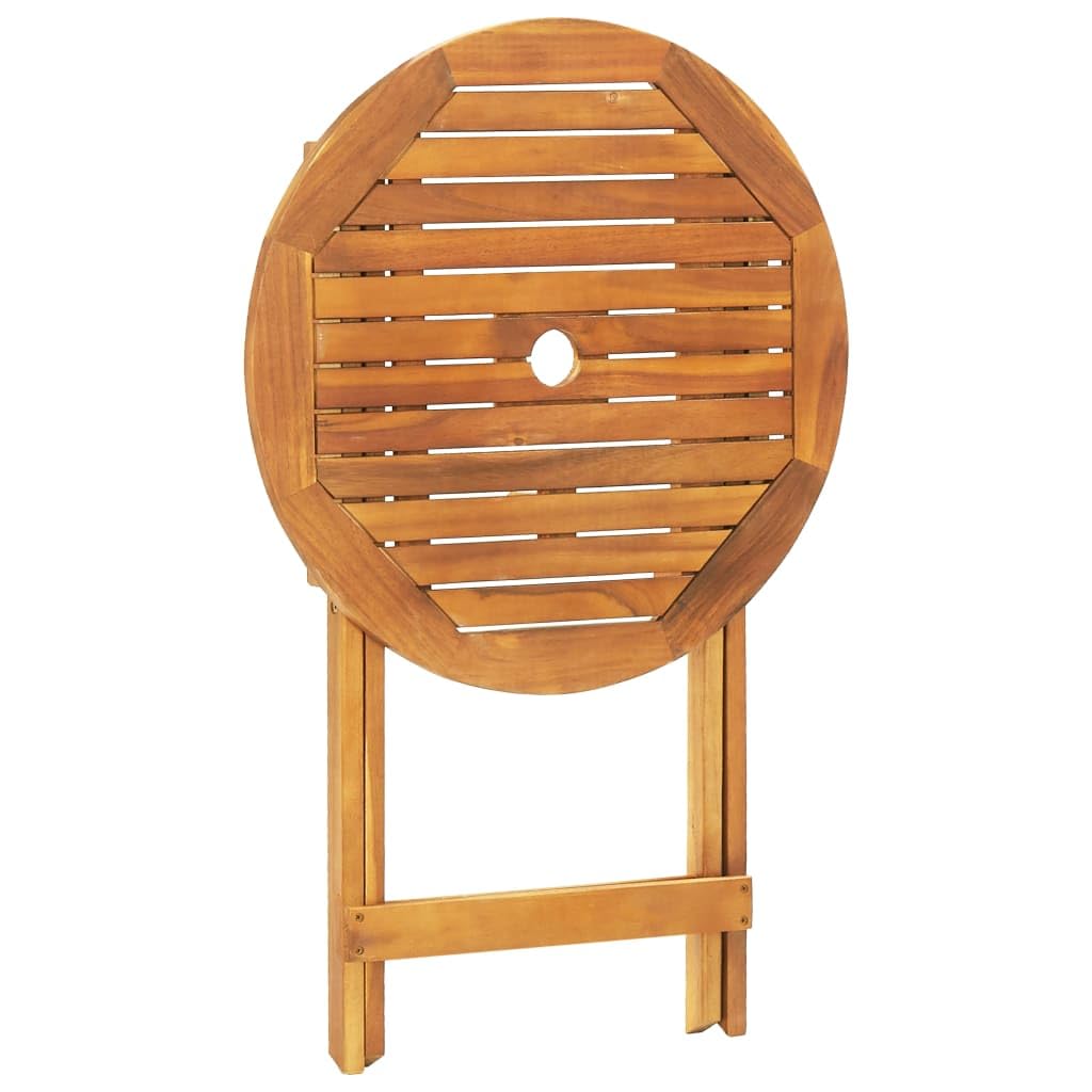 vidaXL Bistro-Set Cremeweiß 3-tlg Akazie klappbar