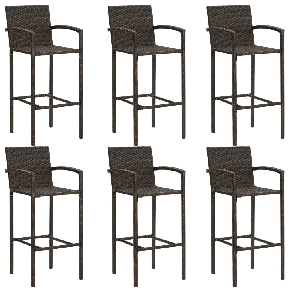 vidaXL Heim & Garten Gartenbar-Set 7-tlg braun Rattan