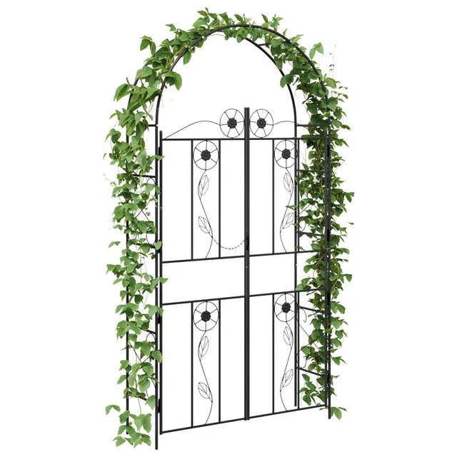 vidaXL Heim & Garten Gartenbogen 115x37x226 Schwarz Stahl