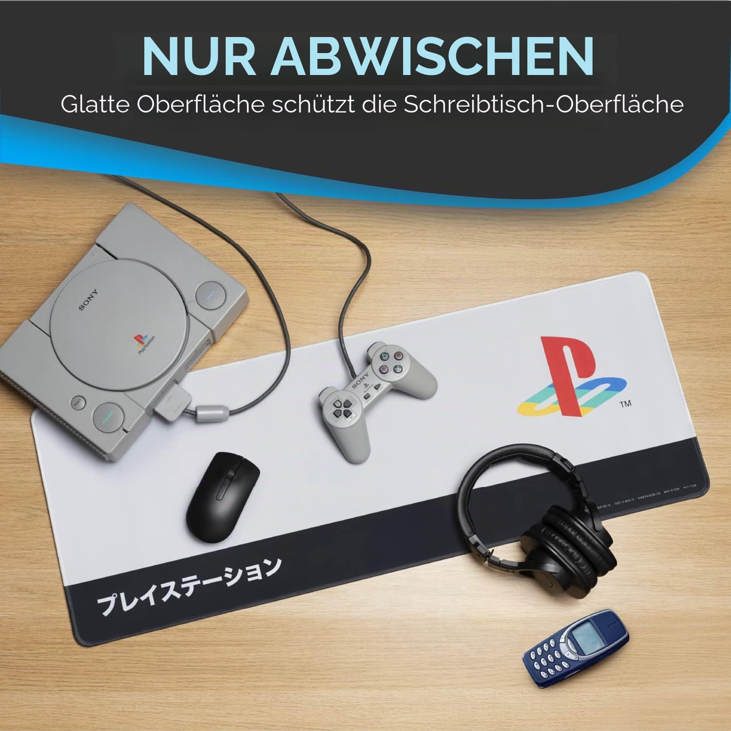 Paladone PlayStation Heritage Tischmatte 30x80 Mauspad