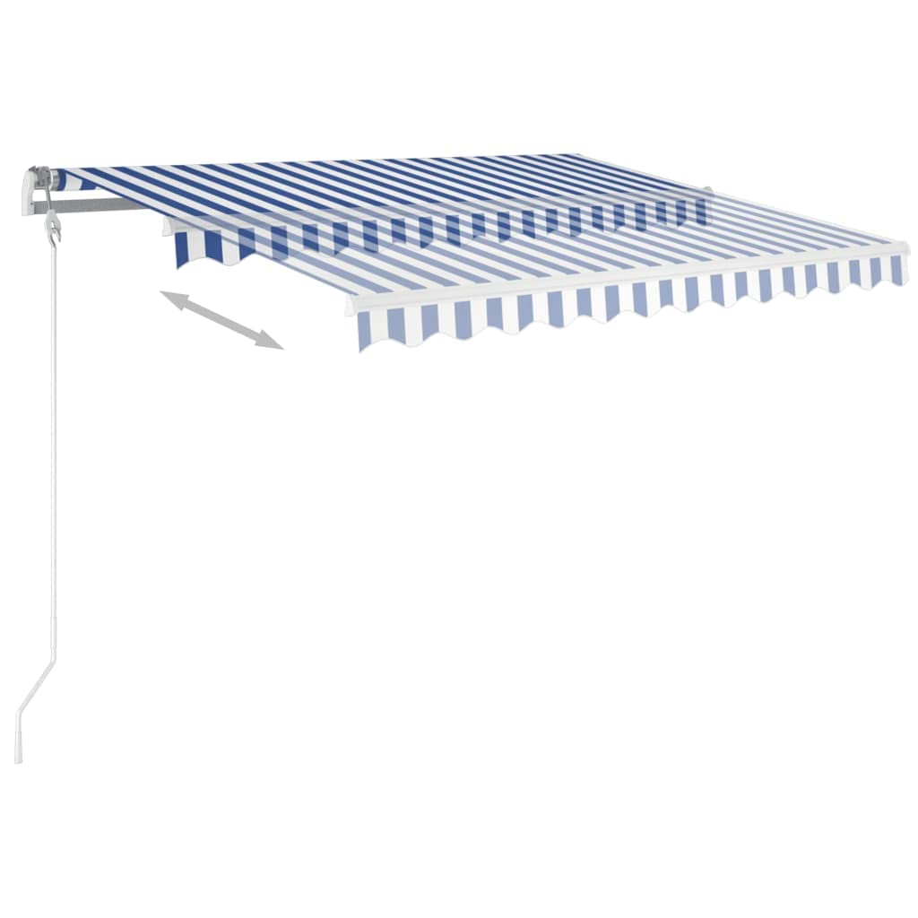 vidaXL Gelenkarmmarkise 3x2,5m LED Blau-Weiß