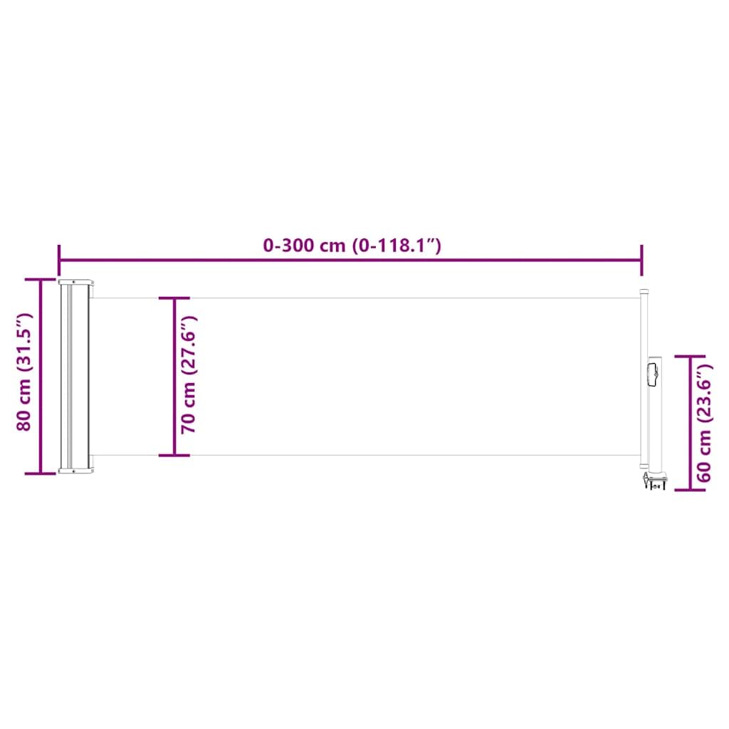 vidaXL Heim & Garten Seitenmarkise 80x300 cm Grau Ausziehbar