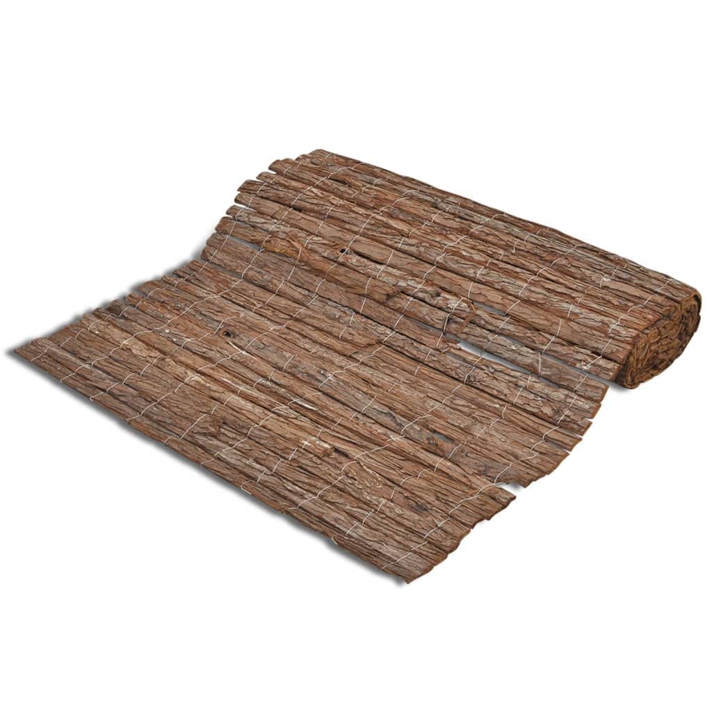 vidaXL Heim & Garten Rindenzaun 400x100 cm Natur