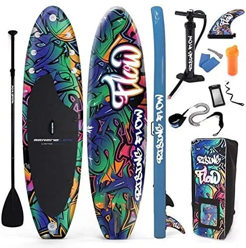 Serenelife SUP 10'6" Paddle Board aufblasbar blau komplett