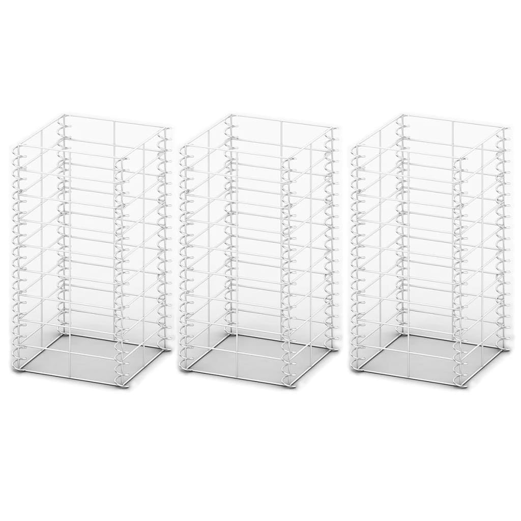 vidaXL Heim & Garten Gabione 25x25x50 cm Steinkorb 3er Set verzinkt