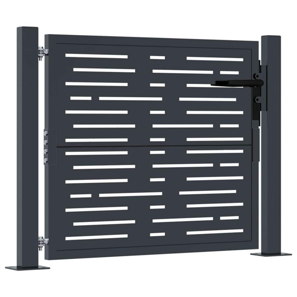 vidaXL Gartentor 100x75 cm Anthrazit Stahl Quadrat-Design