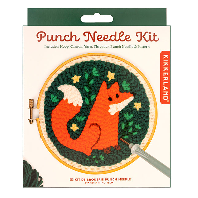 Kikkerland Crafters Fox Punch Needle Stickset Fuchs Anfänger