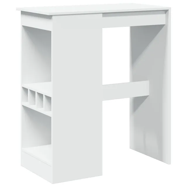 vidaXL Bartisch Stehtisch Holzwerkstoff Weiß 90x47,5x103,5 cm Regal