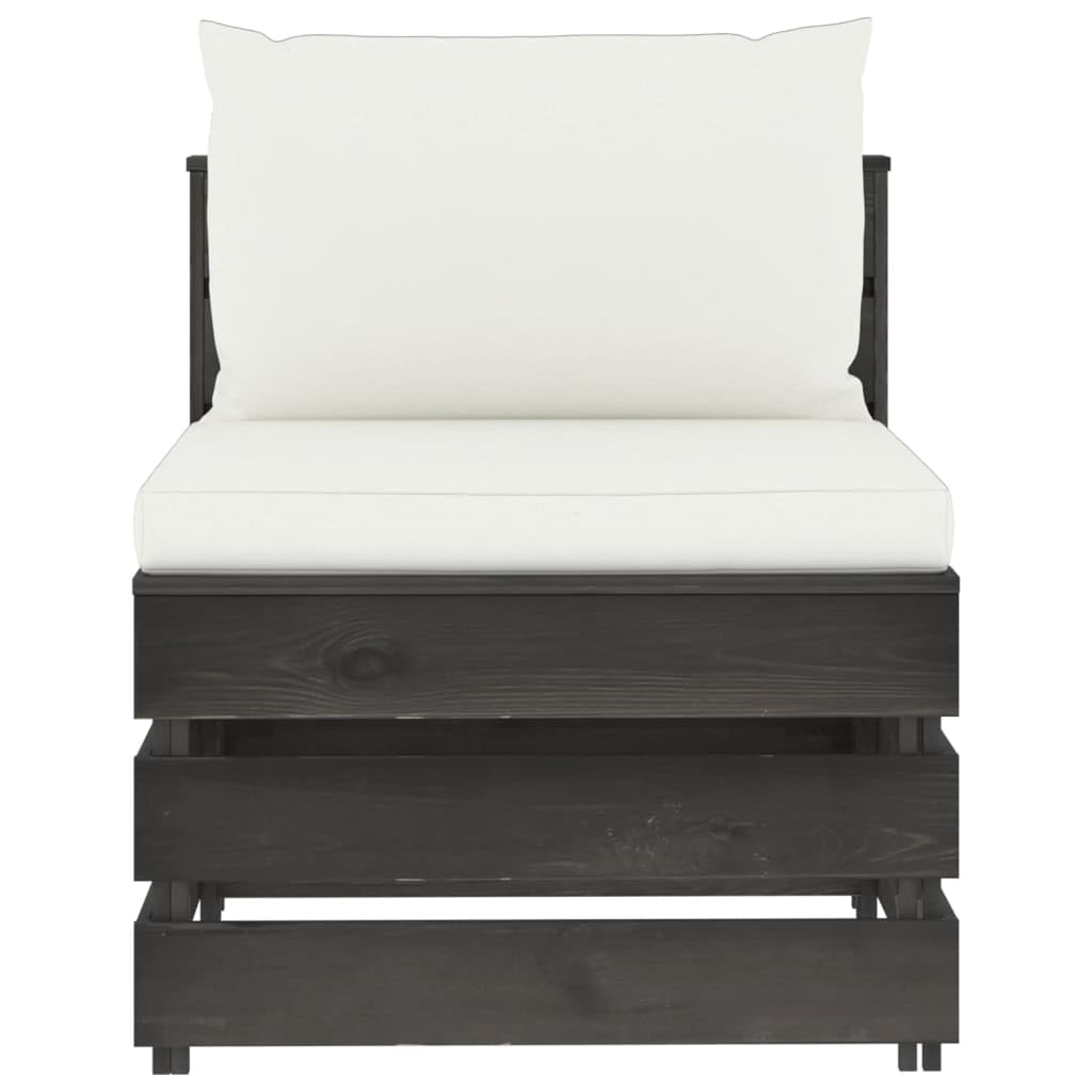 vidaXL Möbel Mittelsofa Palettensofa grau Kiefer imprägniert