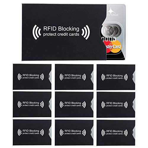 Intirilife RFID Schutzhülle Schwarz 10 Stück 8,7x5,8 cm Kreditkarte