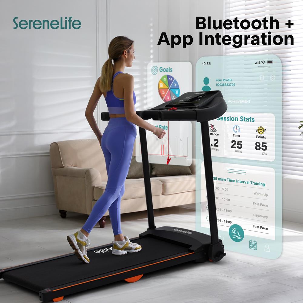 Serenelife Fitness Laufband klappbar Bluetooth 2,5 PS mit App