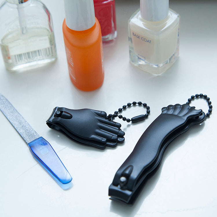Kikkerland Nagelknipser Set Hand Fuß Schwarz 2-teilig