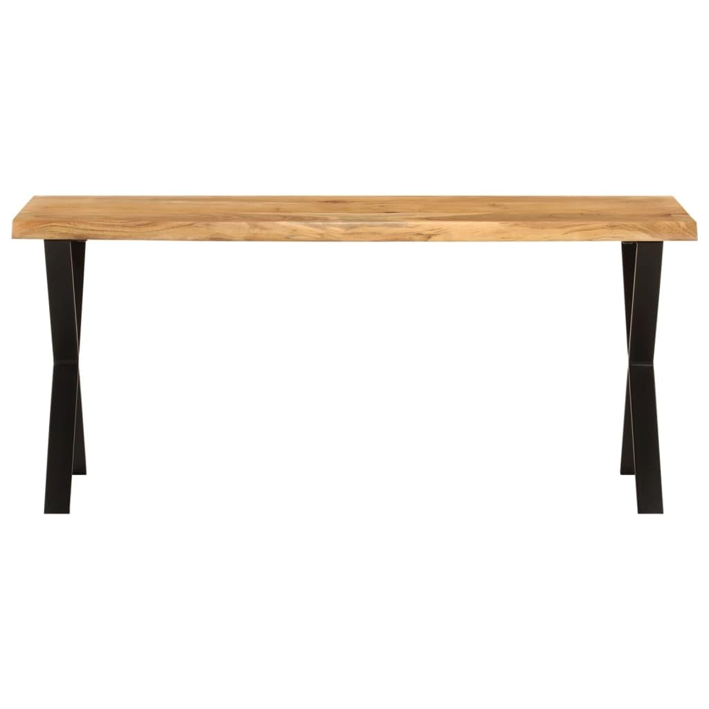 vidaXL Heim & Garten Bank Baumkante Akazie 105 cm Schwarz