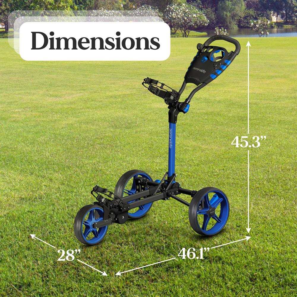 Serenelife Camping Golf Trolley 3-Rad Alu faltbar