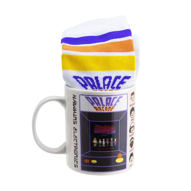 Paladone Stranger Things Geschenkset Tasse 300 ml + Socken weiß