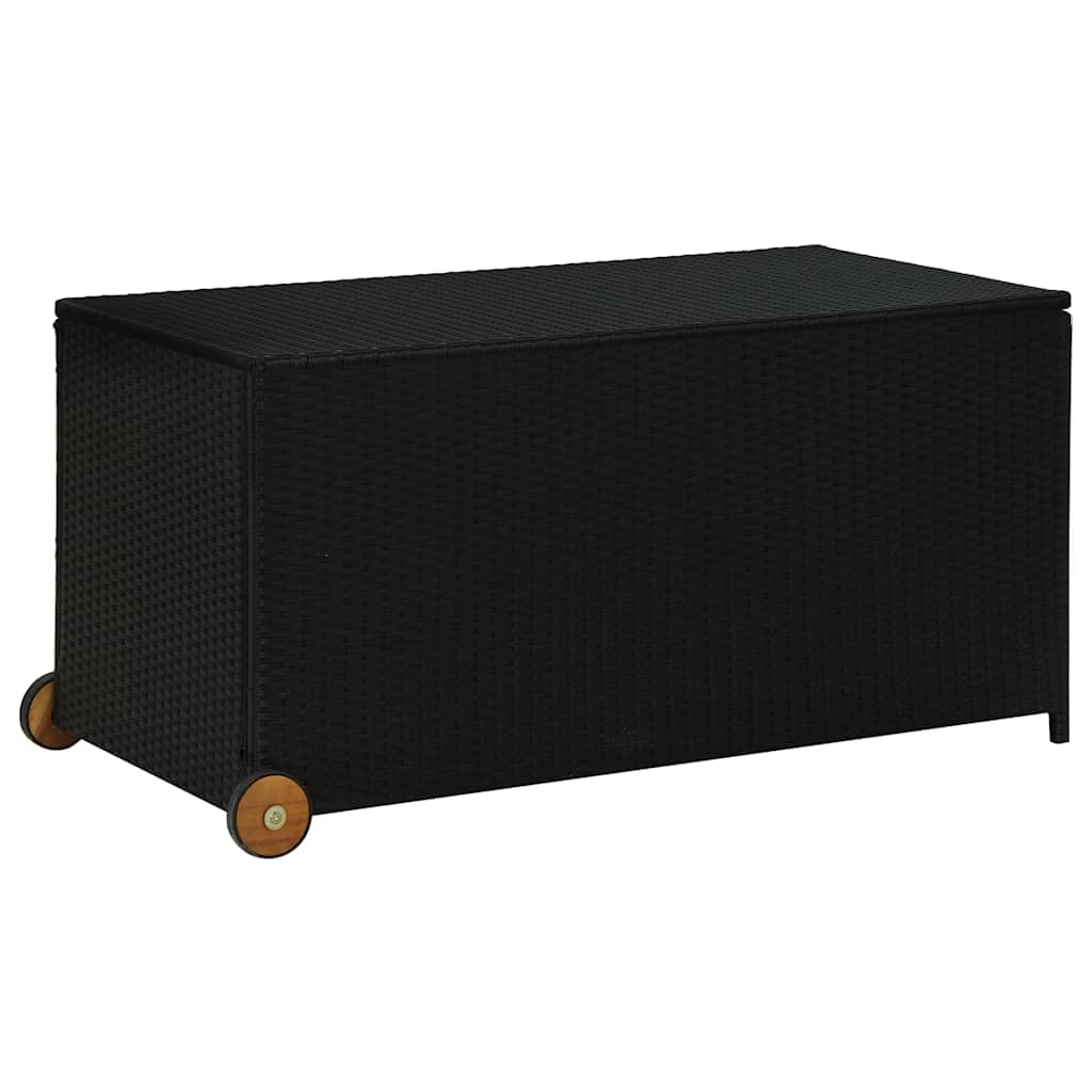 vidaXL Auflagenbox Poly Rattan Schwarz 120x65x61 Kissenbox