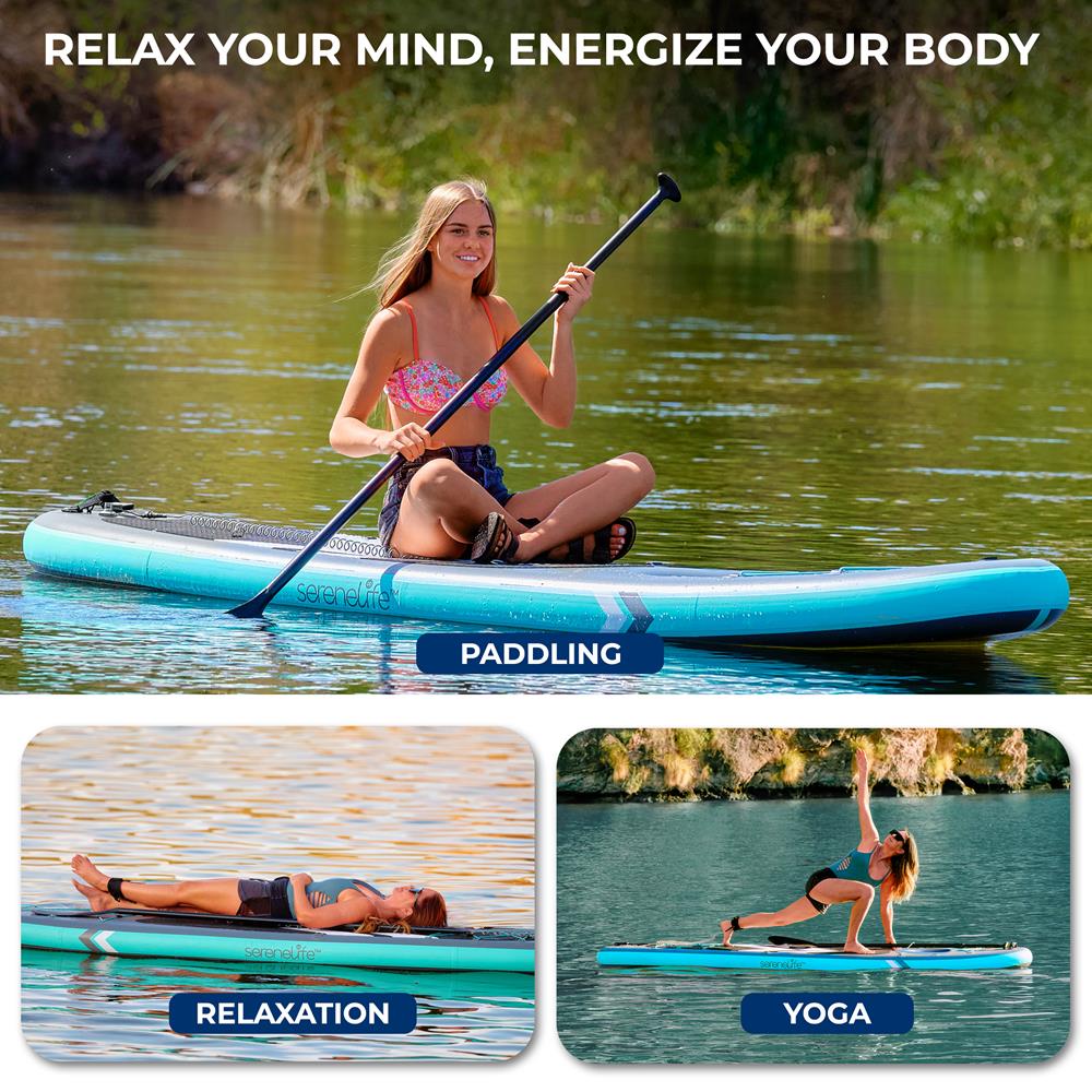 Serenelife SUP aufblasbares SUP-Board transparent SLSUPCL01 Set