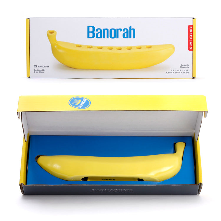 Kikkerland Banorah Menorah Keramik Bananenform