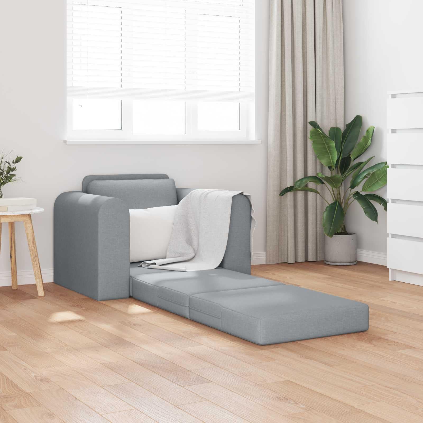vidaXL Schlafsofa Hellgrau 98x71x83 cm Stoff Klappsofa