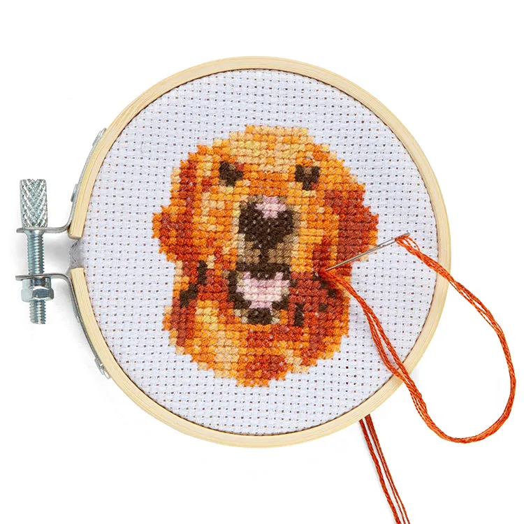 Kikkerland Crafters Dog Mini Stickset Golden Retriever Kreuzstich