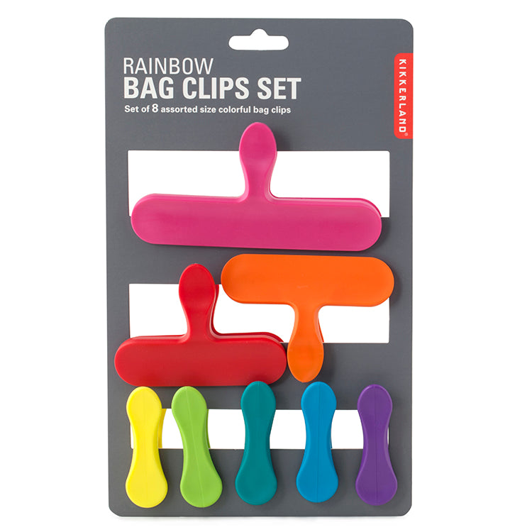 Kikkerland Kitchen Rainbow Bag Clips Beutelclips 8er bunt