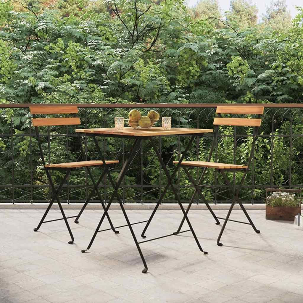 vidaXL Heim & Garten Bistro Set 3-tlg Teak klappbar