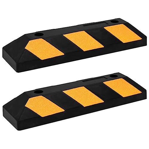 vidaXL Radstopper 2er Parkstopper Gummi reflektierend 56x15x10cm