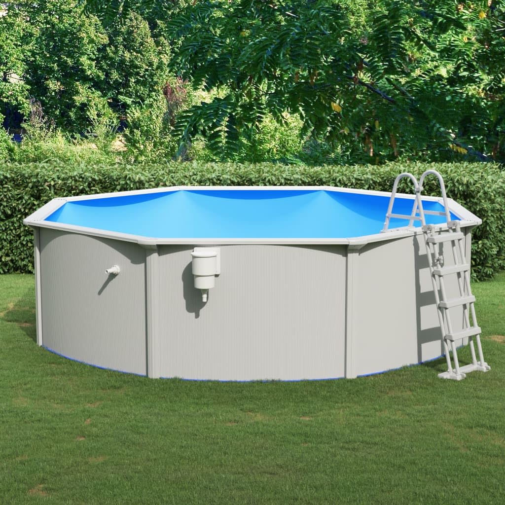 vidaXL Frame Pool 460x120 Blau Aufstellpool mit Leiter