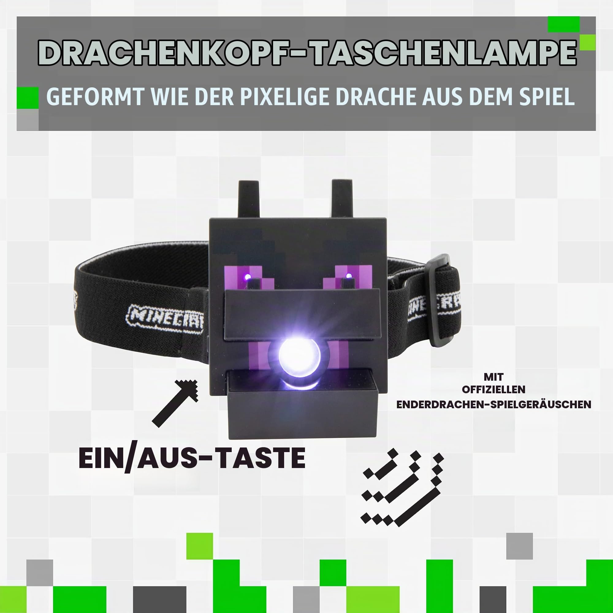 Paladone Minecraft Ender Dragon Kopflampe mit Sound