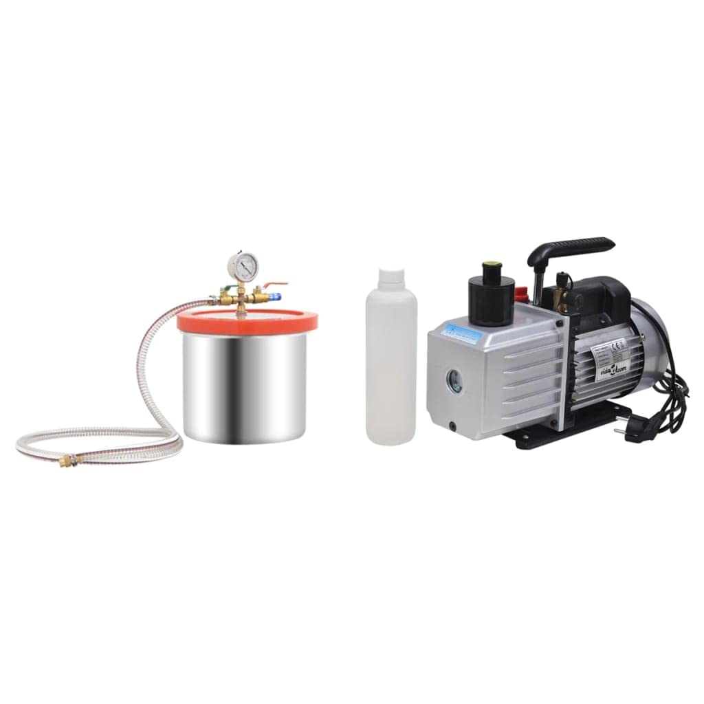 vidaXL Vakuumkammer mit Pumpe 7,4 L Edelstahl 4,5 CFM