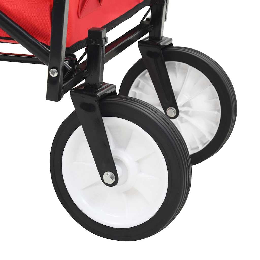 vidaXL Heim & Garten Handwagen klappbar Rot Stahl 75 kg