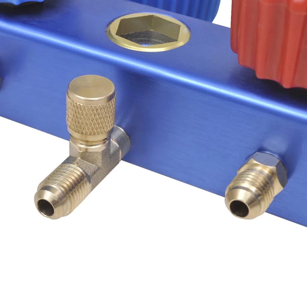 vidaXL Zweiwege-Verteiler-Set Manometer für Klimaanlage