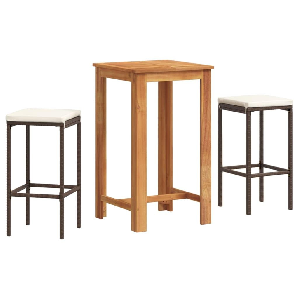 vidaXL Heim & Garten Gartenbar-Set Braun 2-tlg Akazie