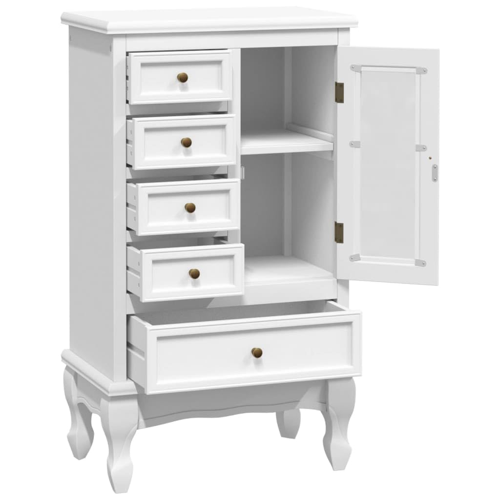 vidaXL Möbel Schrank 5 Schubladen Weiß MDF