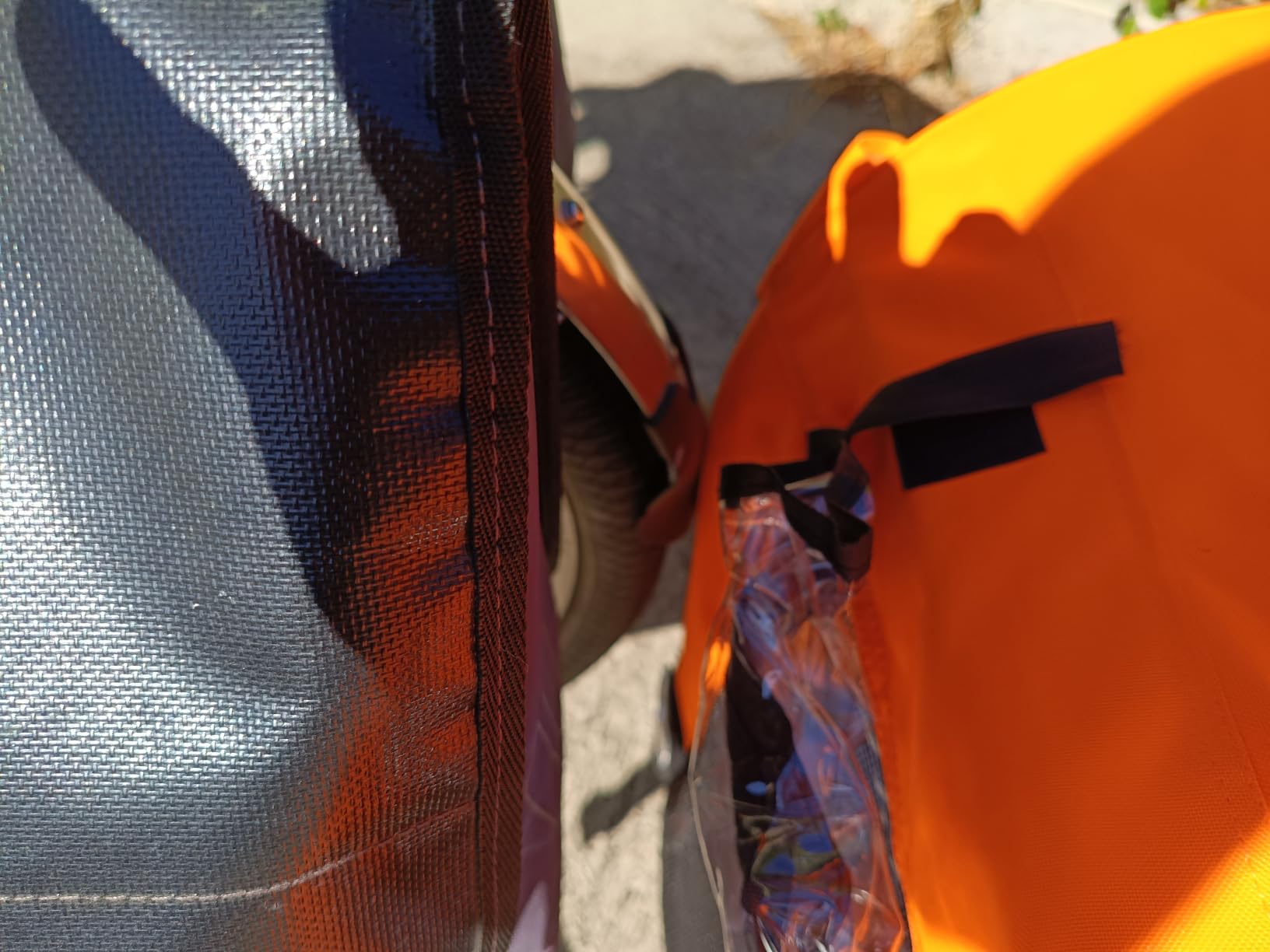 vidaXL Hunde Fahrradanhänger Orange Oxford-Gewebe mit Flagge