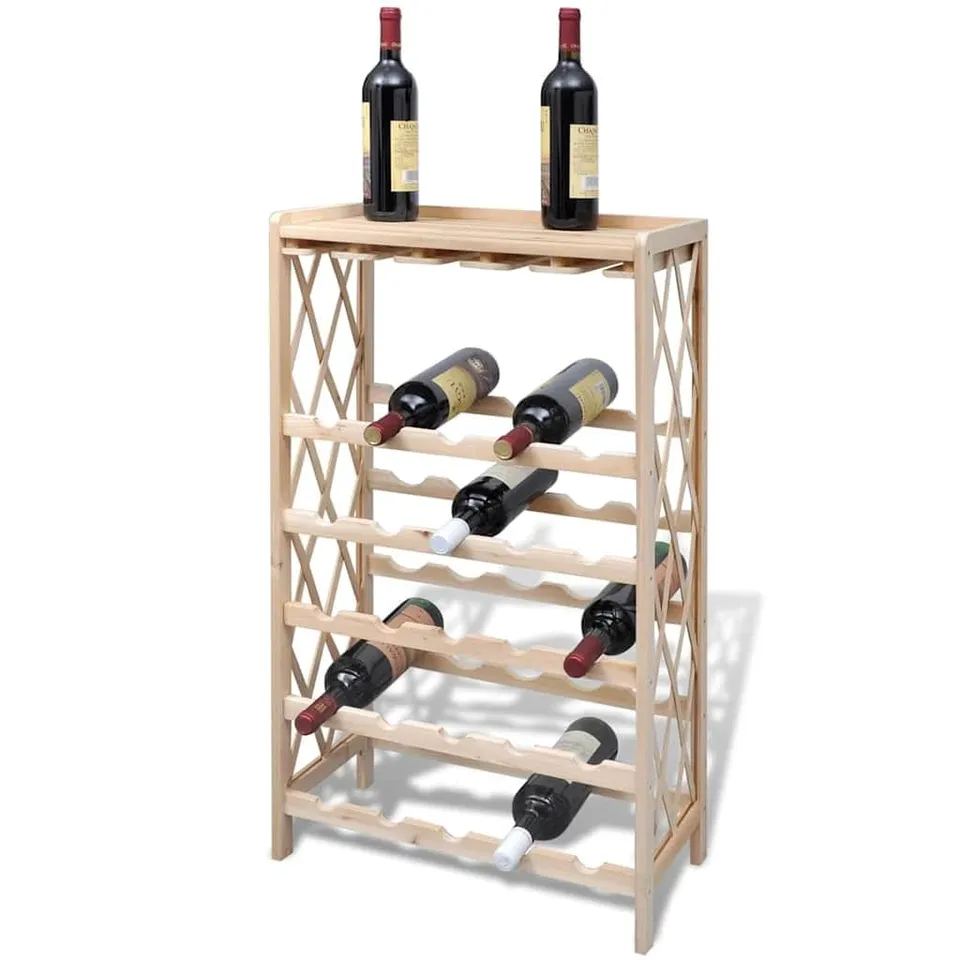 vidaXL Weinregal 25 Flaschen Massivholz Tanne 50x24,7cm