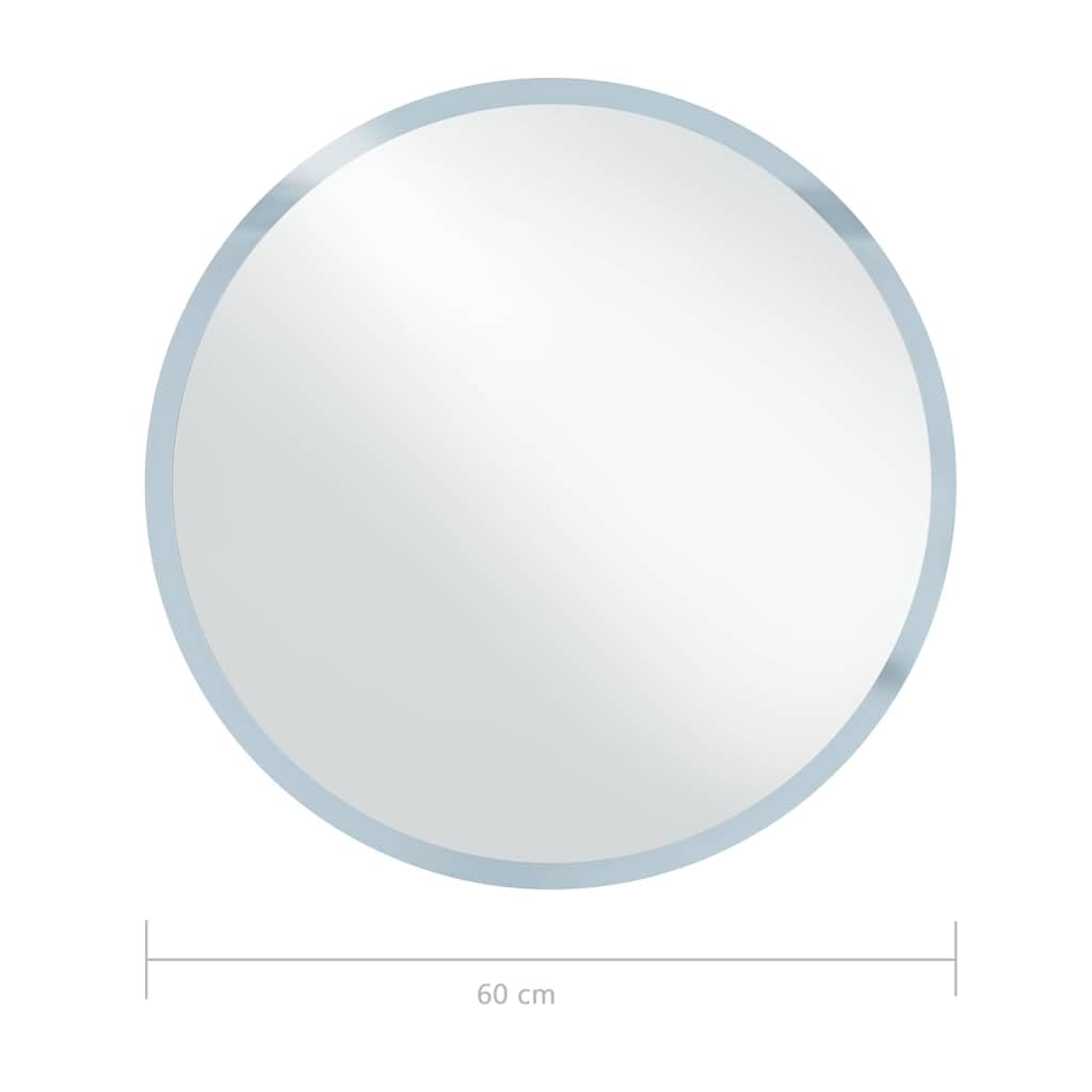 vidaXL Heim & Garten Badspiegel LED Rund 60cm Silber IP44