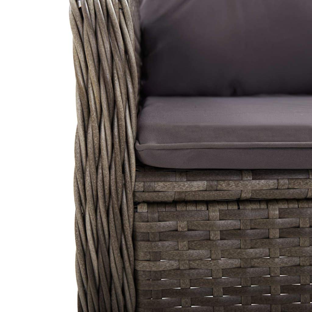 vidaXL Heim & Garten Bistro-Set 3-tlg Grau Ø60cm Rattan
