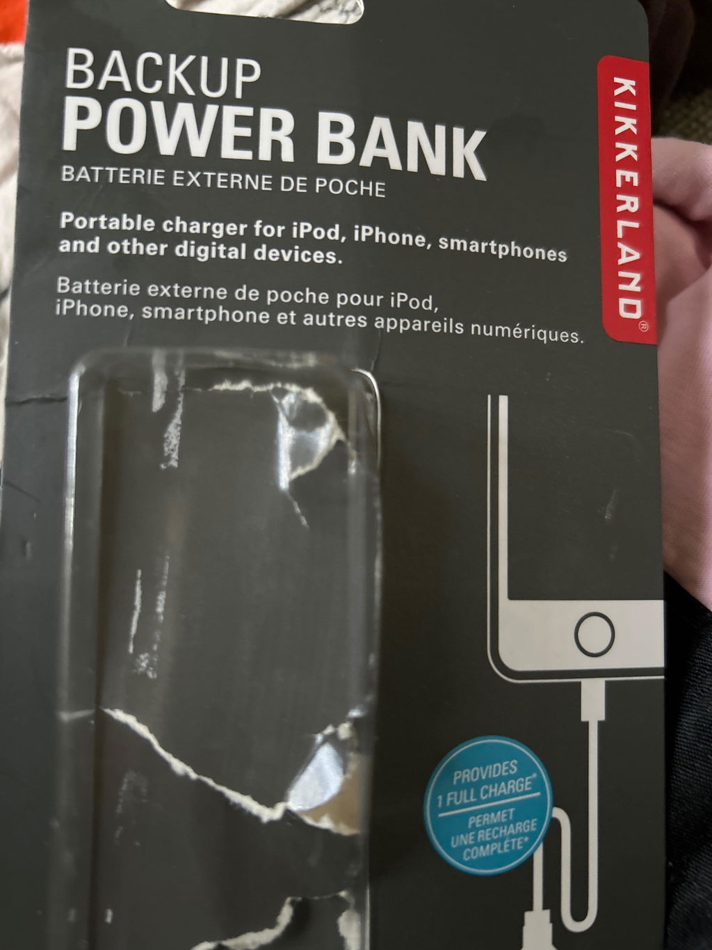 Kikkerland Powerbank 2200mAh schwarz mit USB-Kabel