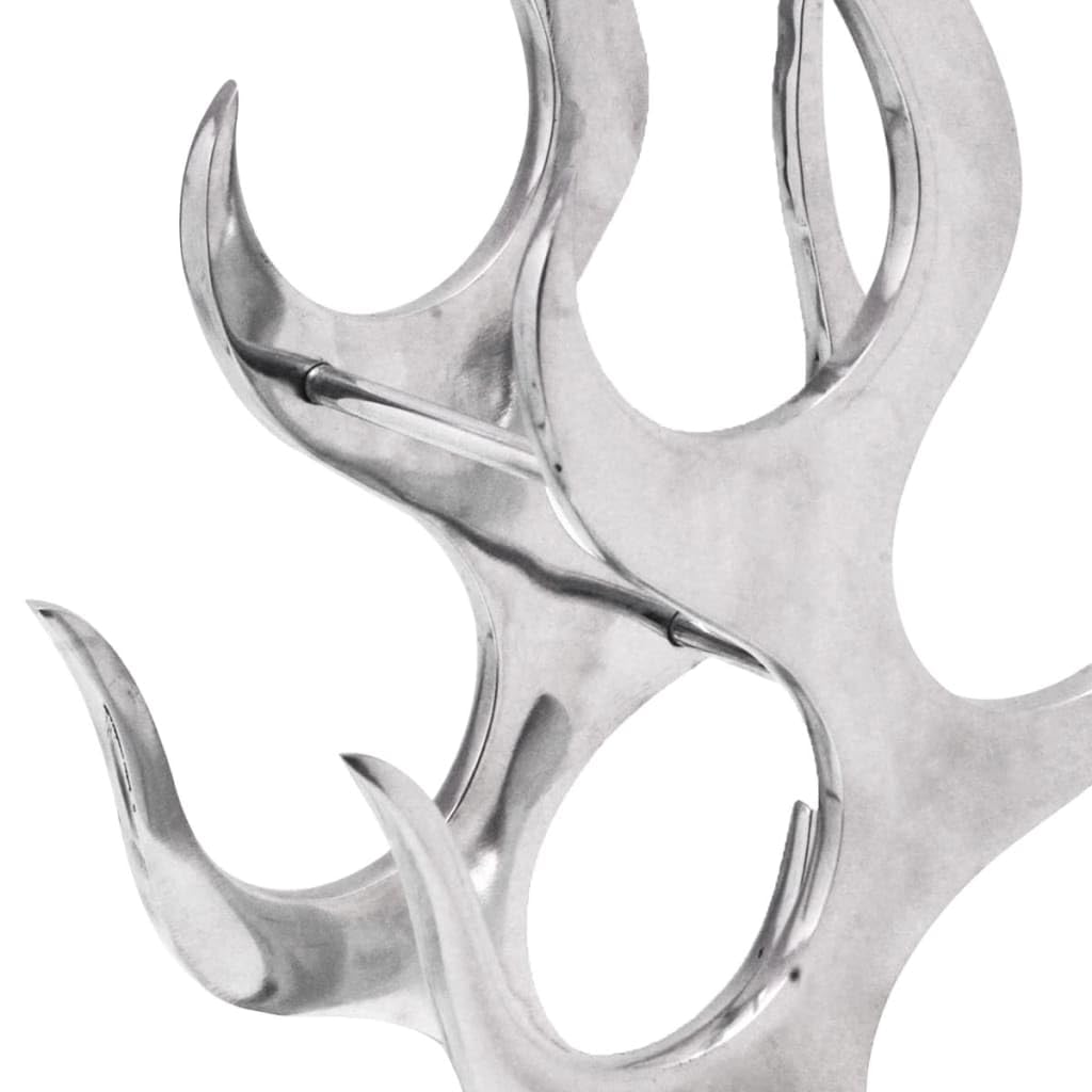 vidaXL Möbel Weinregal Flammenform Silber 9 Flaschen