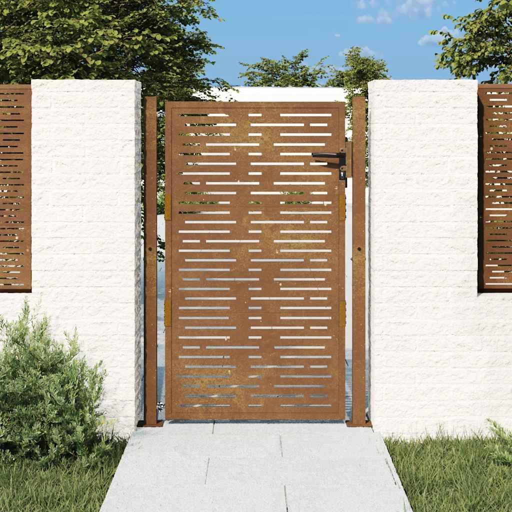vidaXL Heim & Garten Gartentor Cortenstahl 100x125 cm Quadrat-Design