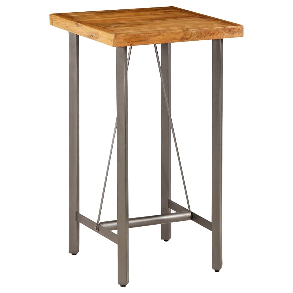 vidaXL Möbel Bartisch Teak 60x60x107cm Stahl Stehtisch